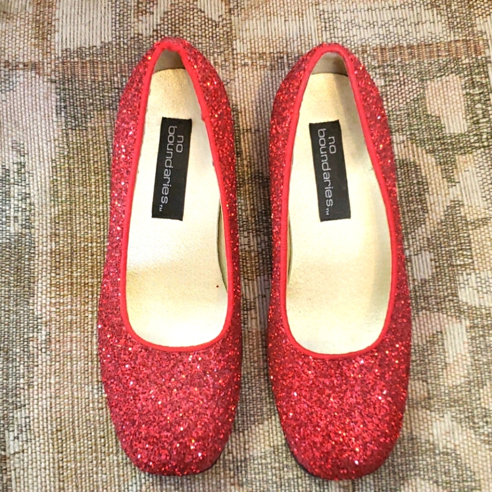 Red Glitter Shoes sz 1 M